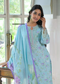 Printed Cotton Kurti With Pant And Dupatta-ISKWSU050822990