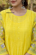 Embroidered Malmal Chanderi Kurti With Pant And Dupatta-ISKWSU050822996