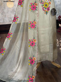 Embroidered Shimmer Organza Kurti With Shantoon Bottom And Dupatta-ISKWFBL06086544