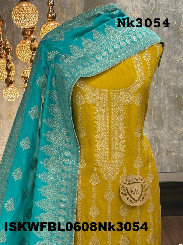 Dola Silk Kurti With Shantoon Bottom And Banarasi Weaved Dupatta-ISKWFBL0608Nk3054