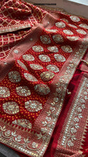 Banarasi Weaved Khadi Georgette Saree With Blouse-ISKWSR07084508