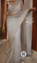 Embroidered Net Saree With Blouse-ISKWSR07084511