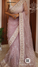 Embroidered Net Saree With Blouse-ISKWSR07084511