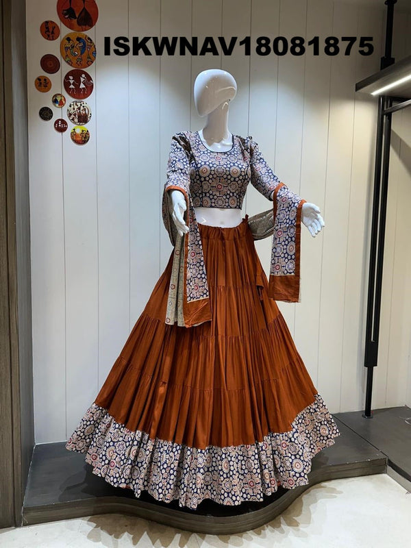 Rayon Cotton Lehenga With Blouse And Printed Dupatta-ISKWNAV18081875