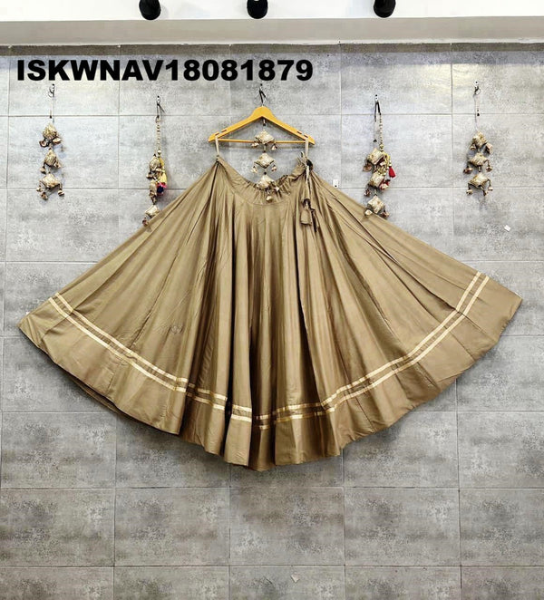 Sequined Rayon Cotton Skirt-ISKWNAV18081879