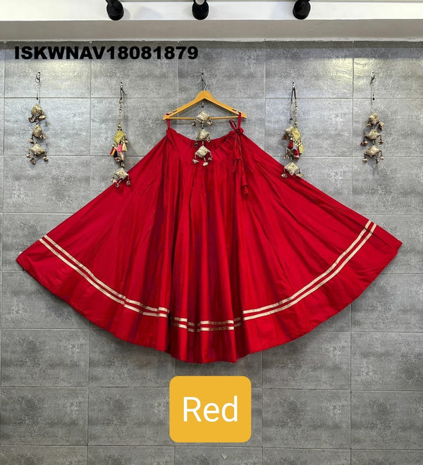 Sequined Rayon Cotton Skirt-ISKWNAV18081879
