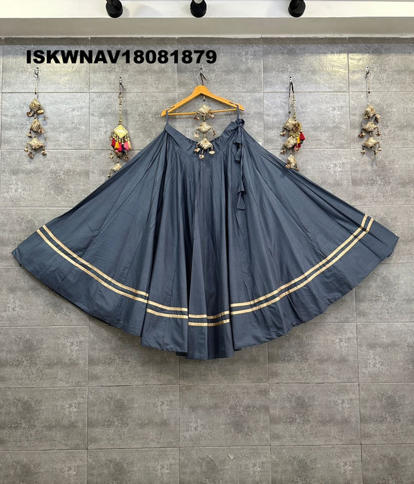 Sequined Rayon Cotton Skirt-ISKWNAV18081879