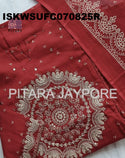 Bandhani Printed Malmal Cotton Kurti With Pant And Dupatta-ISKWSUFC070825R/FC070825T