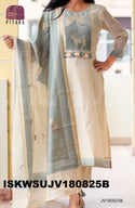 Embroidered Khadi Tissue Silk Kurti With Pant And Dupatta-ISKWSUJV180825P/JV180825B