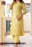 Embroidered Cotton Kurti With Pant-ISKWKUNH190825Y