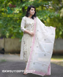 Cotton Schiffli Kurti With Pant And Hand Block Printed Malmal Cotton Dupatta-ISKWSU1108PPC/D2017