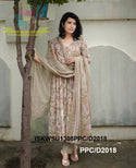 Block Printed Cotton Anarkali Kurti With Pant And Malmal Cotton Dupatta-ISKWSU1308PPC/D2018