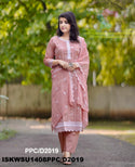 Embroidered Cotton Kurti With Pant And Dupatta-ISKWSU1408PPC/D2019