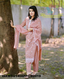 Embroidered Cotton Kurti With Pant And Dupatta-ISKWSU1408PPC/D2019