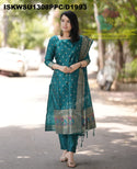 Banarasi Weaved Chanderi Silk Kurti With Pant And Banarasi Dupatta-ISKWSU1308PPC/D1993