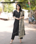 Khadi Cotton Kurti With Khadi Pant And Madhubani Printed Dupatta-ISKWSU1308PPC/D1996