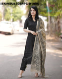Khadi Cotton Kurti With Khadi Pant And Madhubani Printed Dupatta-ISKWSU1308PPC/D1996