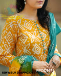 Batik Printed Silk Kurti With Pant And Dupatta-ISKWSU1308PPC/D1971