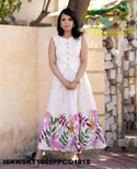 Floral Printed Cotton Skirt With Top-ISKWSKT1608PPC/D1918