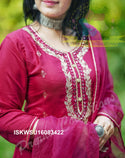 Embroidered Silk Kurti With Pant And Dupatta-ISKWSU18083422