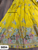 Embroidered Tissue Silk Gown With Dupatta-ISKWGN1908AGC5054