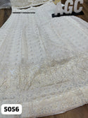 Georgette Chikankari Crop Top Attached With Net Cowl And Chikankari Skirt-ISKWSKT1908AGC5056