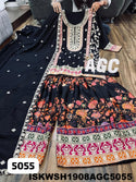 Embroidered Chinon Silk Kurti With Printed Sharara And Dupatta-ISKWSH1908AGC5055
