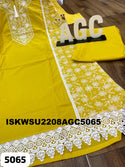 Embroidered Cotton Kurti With Maslin Pant And Dupatta-ISKWSU2208AGC5065