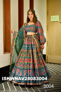 Digital Printed Silk Lehenga With Blouse And Organza Dupatta-ISKWNAV28083004