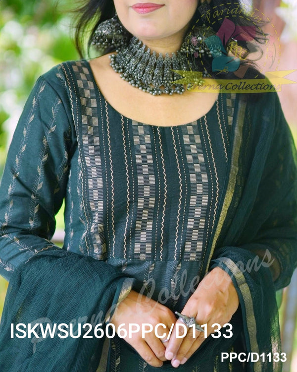 Handloom Cotton Kurti With Pant And Kota Doriya Dupatta-ISKWSU2606PPC/D1133