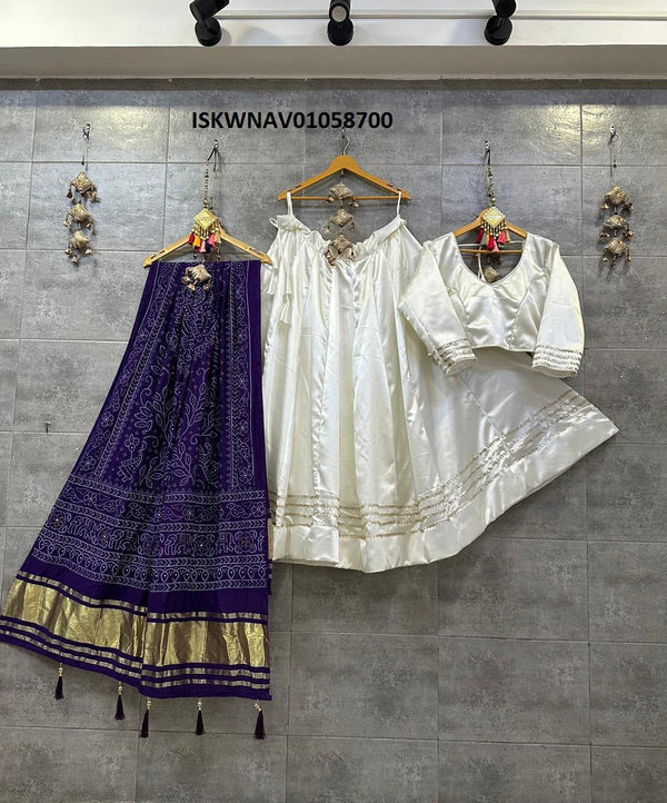 Gaji Silk Lehenga With Blouse And Contrast Lagdi Patta Dupatta-ISKWNAV01058700