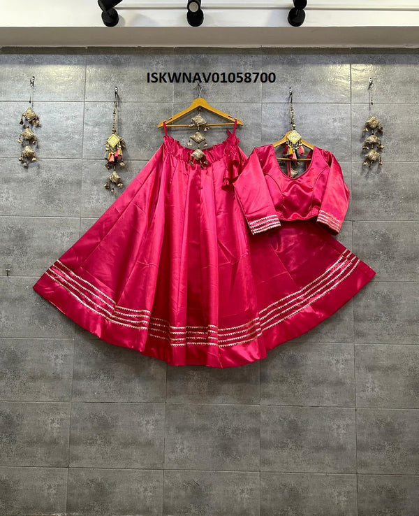 Gaji Silk Lehenga With Blouse And Contrast Lagdi Patta Dupatta-ISKWNAV01058700