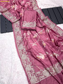 Embroidered Handloom Silk Saree With Blouse-ISKWSR23050030