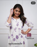 Printed Malmal Cotton Kurti With Pant-ISKWKUDB040624G/DB040624P