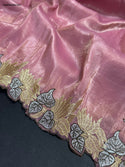 Embroidered Tussar Crush Saree With Blouse-ISKWSR20067391