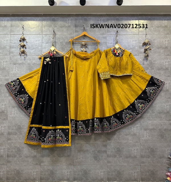 Embroidered  Cotton Silk Lehenga With Blouse And Dupatta -ISKWNAV020712531