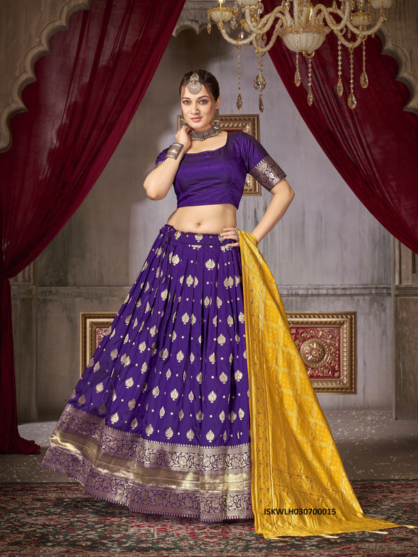 Jacquard Silk Lehenga With Blouse And Dupatta-ISKWLH030700015