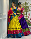 Embroidered Cotton Silk Lehenga With Blouse And Dupatta-ISKWNAV270736006