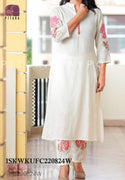 Embroidered Cotton Kurti With Pant-ISKWKUFC220824W/FC220824P