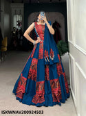 Printed Cotton Lehenga With Blouse And Dupatta-ISKWNAV200924503