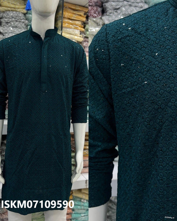 Men's Chikankari Rayon Kurta-ISKM07109590