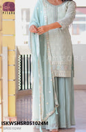 Chikankari Georgette Kurti With Sharara And Dupatta-ISKWSHSR051024W/SR051024M