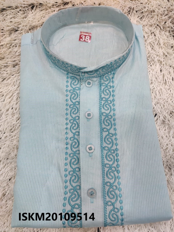 Men's Embroidered Cotton Kurta-ISKM20109514