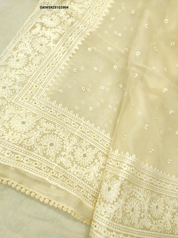 Embroidered Organza Silk Saree With Blouse-ISKWSR28103904