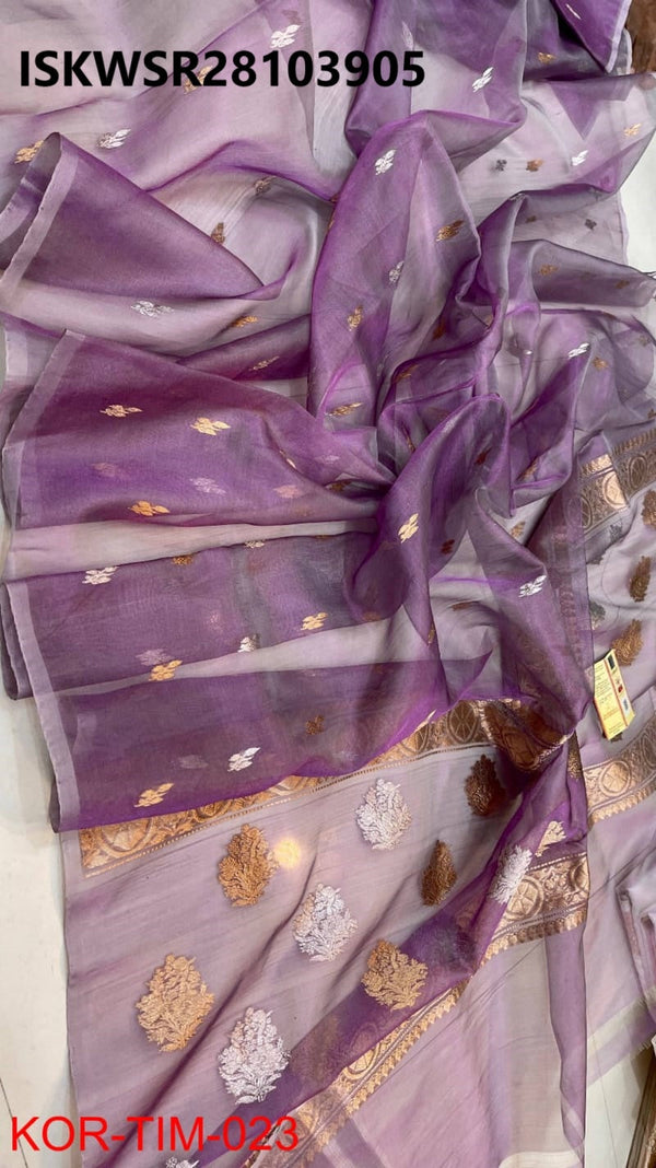 Zari Weaved Tissue Saree With Blouse-ISKWSR28103905