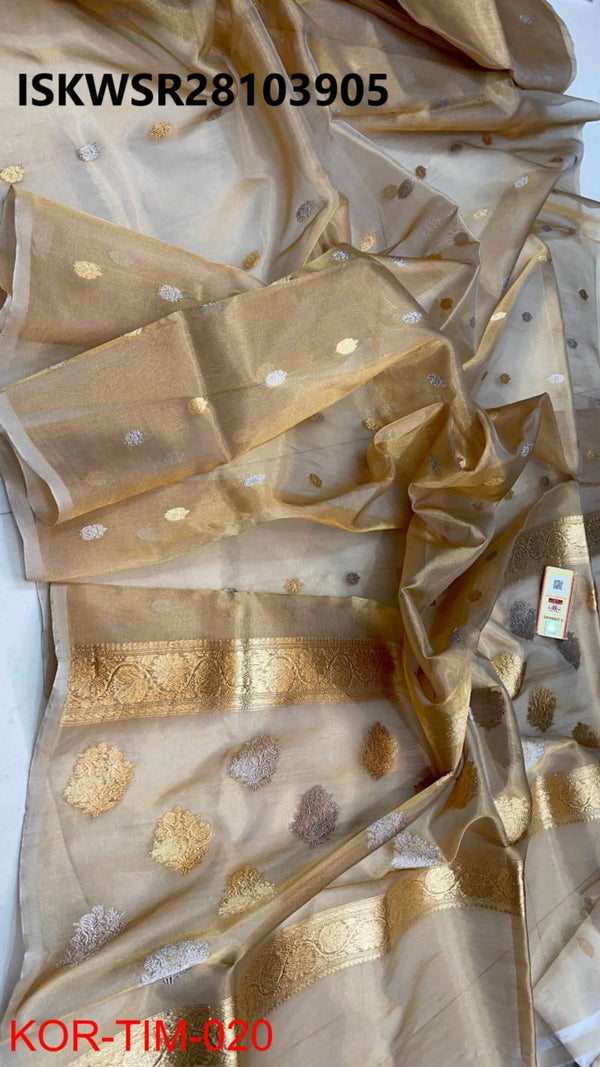 Zari Weaved Tissue Saree With Blouse-ISKWSR28103905