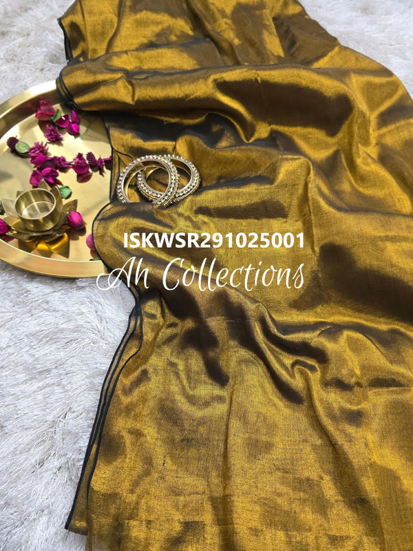 Handloom Tissue Cotton Saree With Running Blouse-ISKWSR291025001