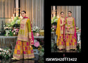 Embroidered Chinon Kurti With Palazzo And Digital Printed Dupatta-ISKWSH20113422