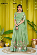 Embroidered Chinon Lehenga With Blouse And Dupatta-ISKWLH21112200