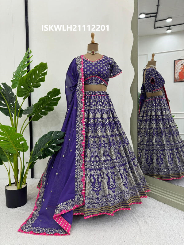 Embroidered Georgette Lehenga With Blouse And Dupatta-ISKWLH21112201